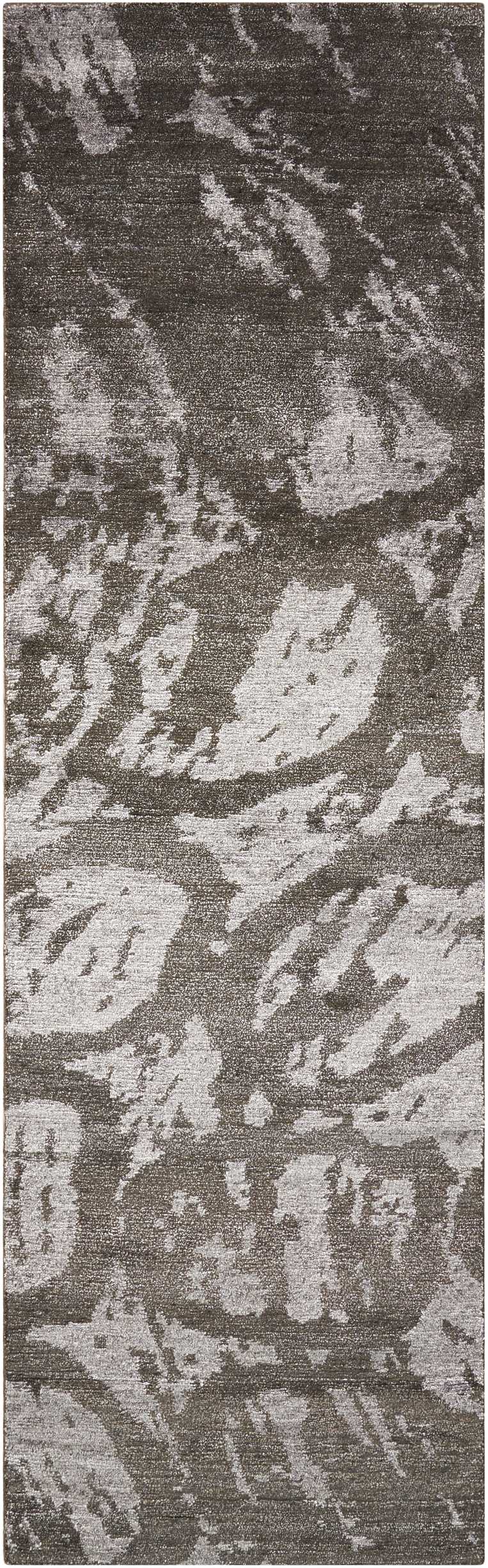 Nourison Home Silk Shadows SHA04 Coal Contemporary Knotted Rug