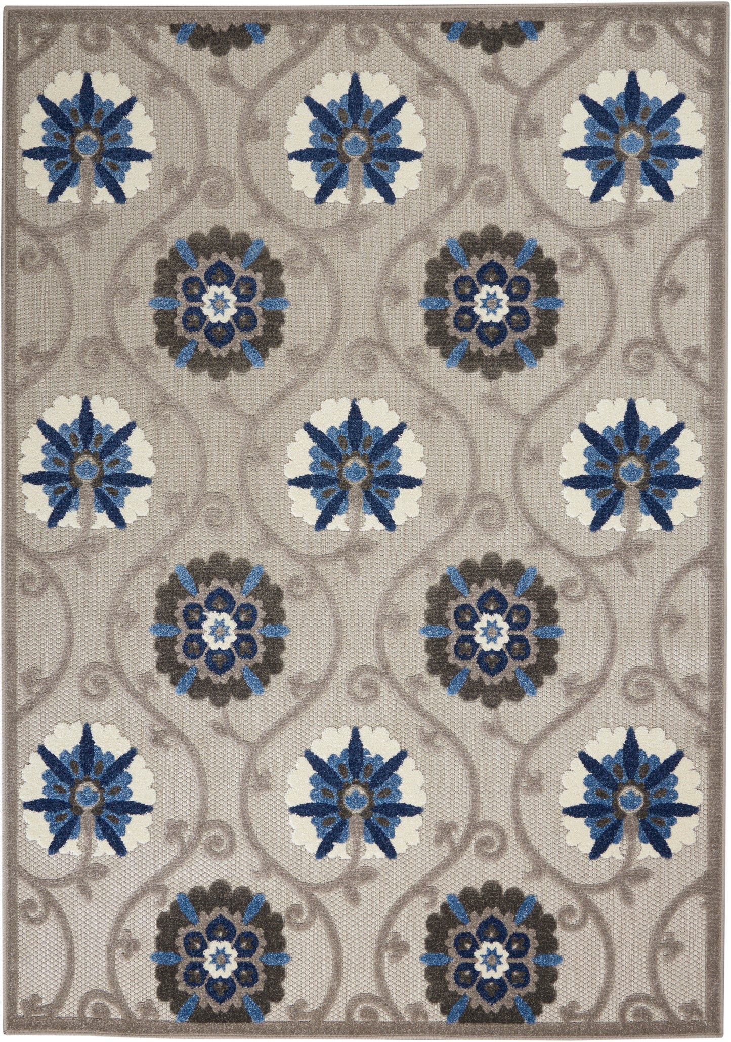 Nourison Home Aloha ALH19 Grey Blue  Contemporary Machinemade Rug