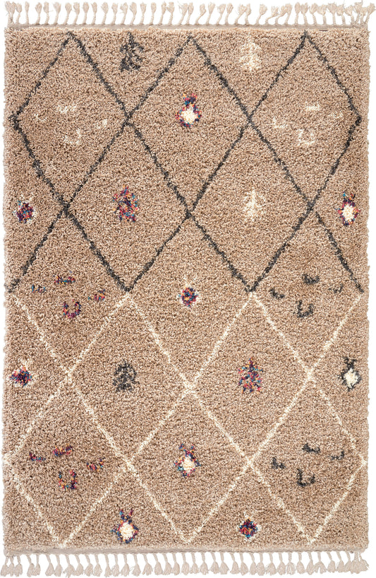 Nourison Home Denmark Shag DNK04 Tan Contemporary Machinemade Rug