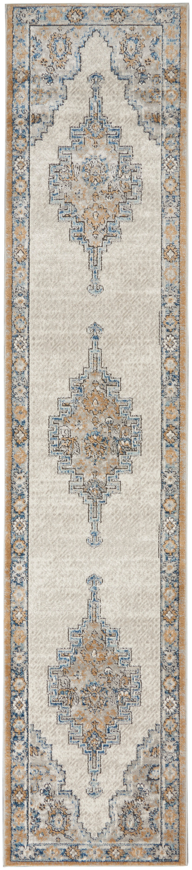 Nourison Home Quarry QUA09 Grey Light Blue  Traditional Machinemade Rug