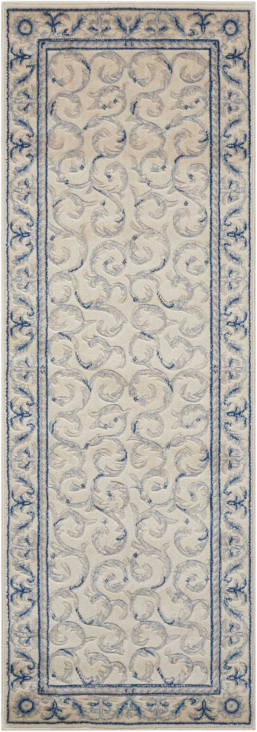 Nourison Home Somerset ST02 Ivory Blue  Traditional Machinemade Rug