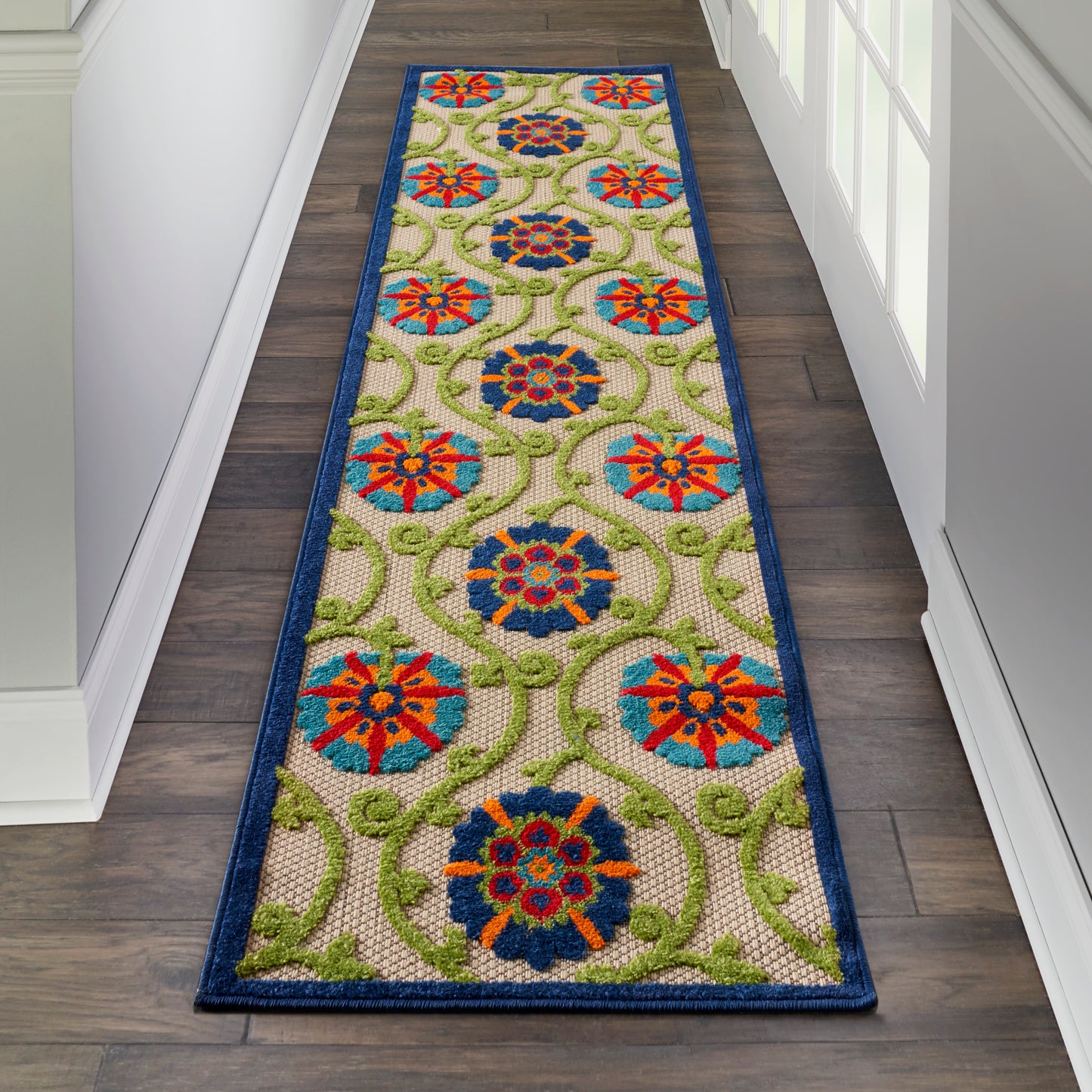 Nourison Home Aloha ALH19 Blue Multicolor  Contemporary Machinemade Rug