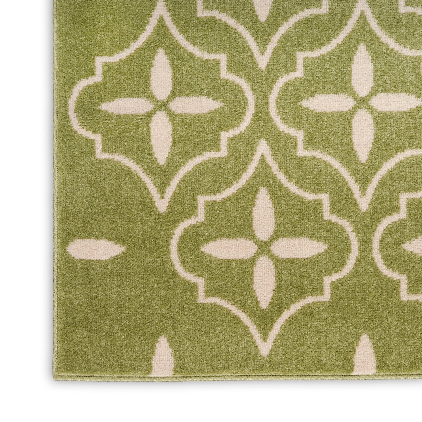 Nourison Home Nourison Essentials NRE04 Green Ivory  Contemporary Machinemade Rug