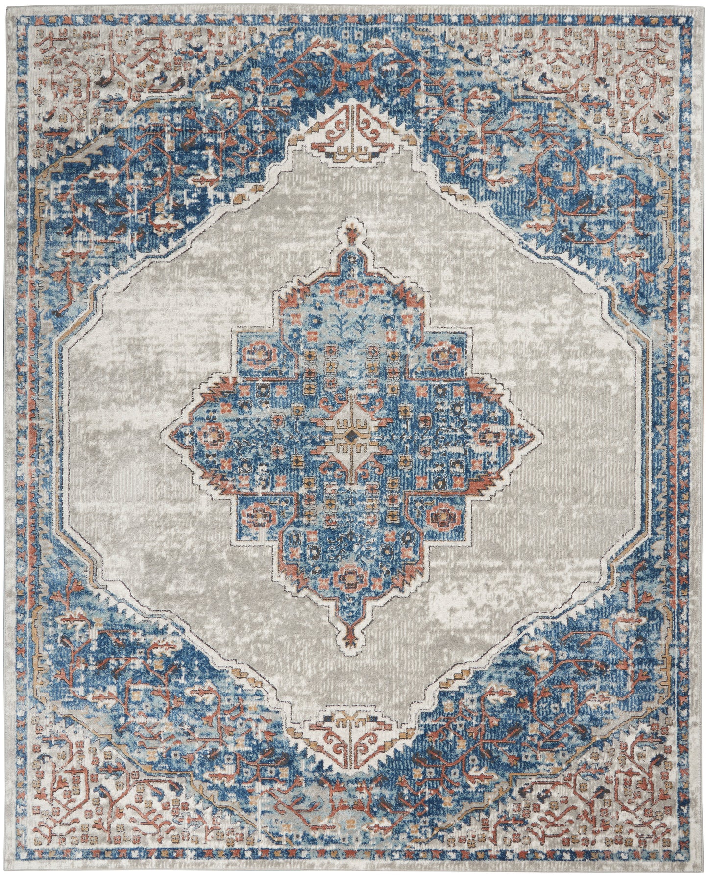 Nourison Home Quarry QUA12 Blue Grey  Traditional Machinemade Rug