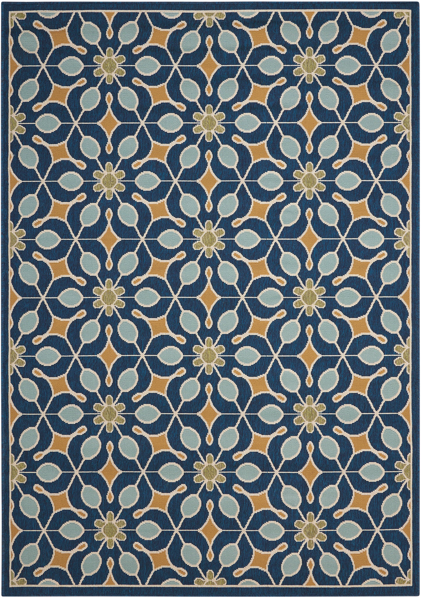 Nourison Home Caribbean CRB07 Navy  Contemporary Machinemade Rug