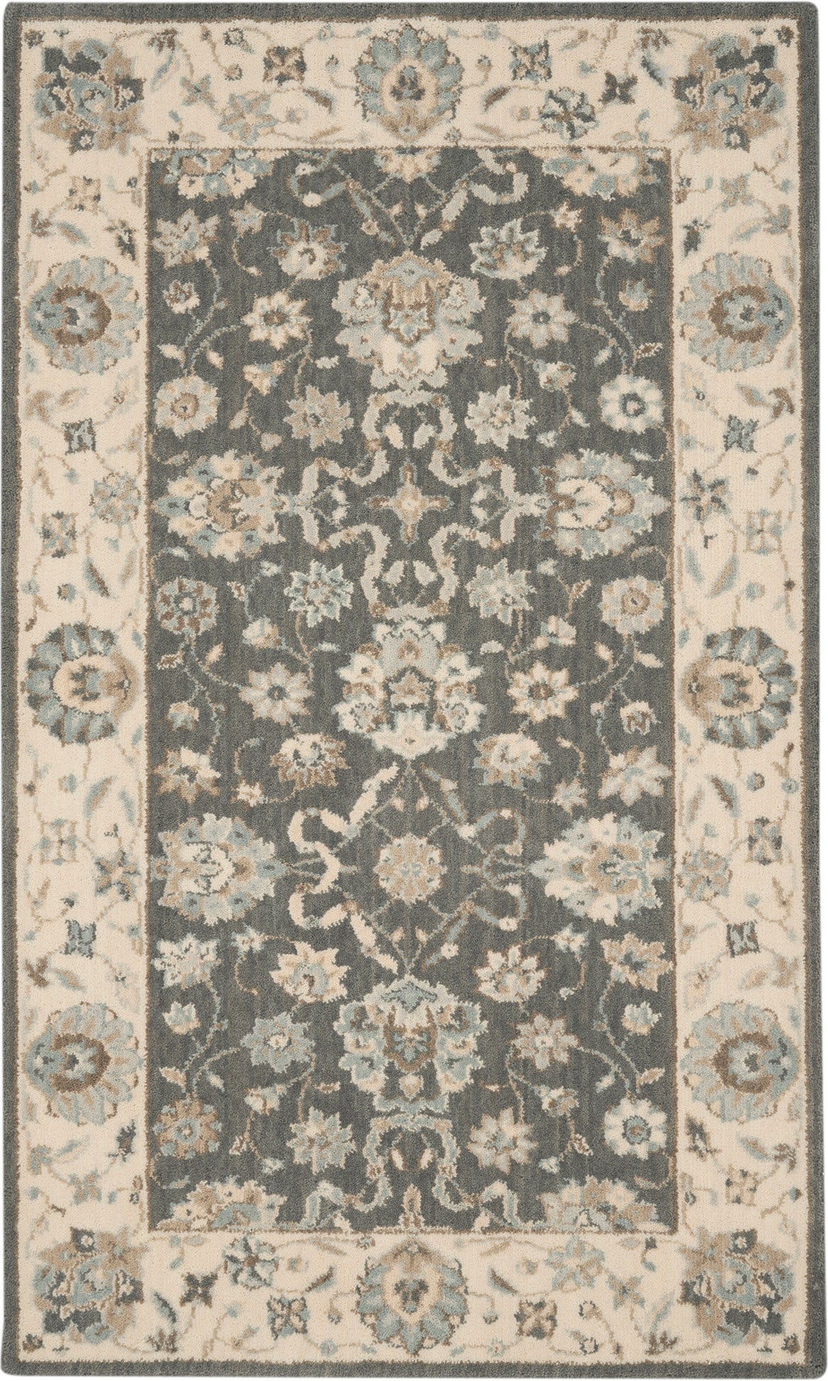 Nourison Home Living Treasures LI16 Grey Ivory Traditional Loom Rug