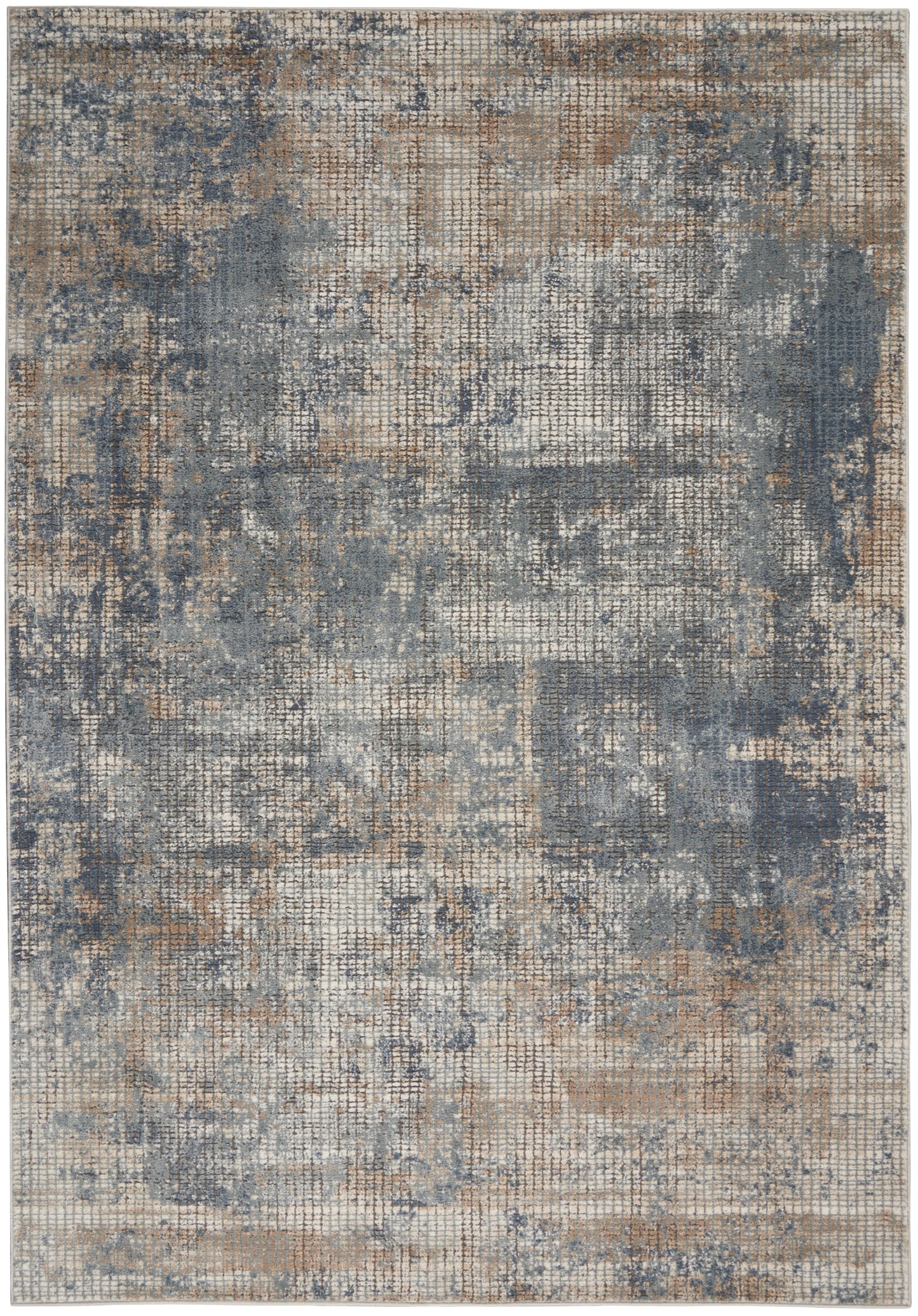 Nourison Home Quarry QUA02 Blue Beige  Contemporary Machinemade Rug