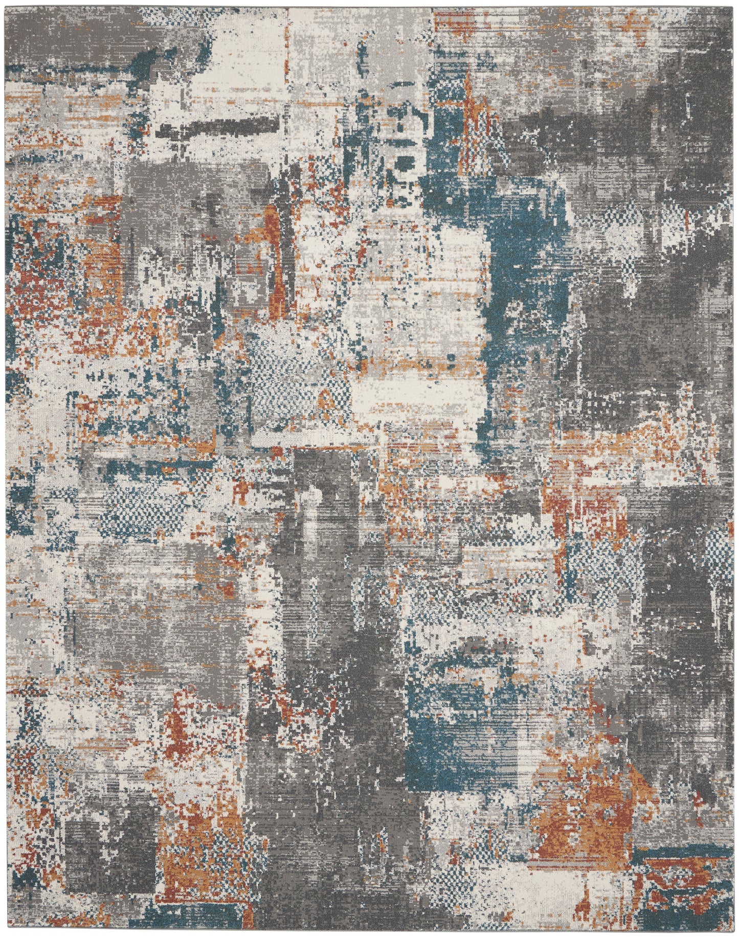 Nourison Home Tangra TNR06 Grey Multi  Contemporary Machinemade Rug