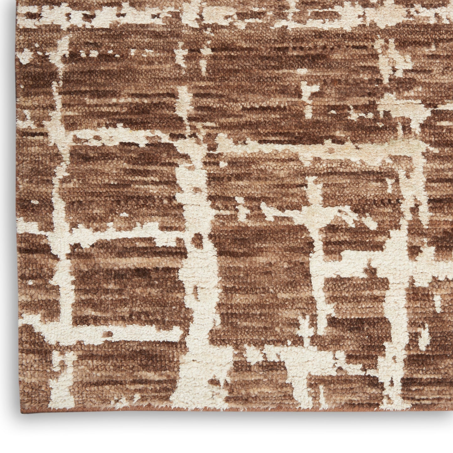 Nourison Home Luna LUN02 Mocha Ivory  Contemporary Knotted Rug