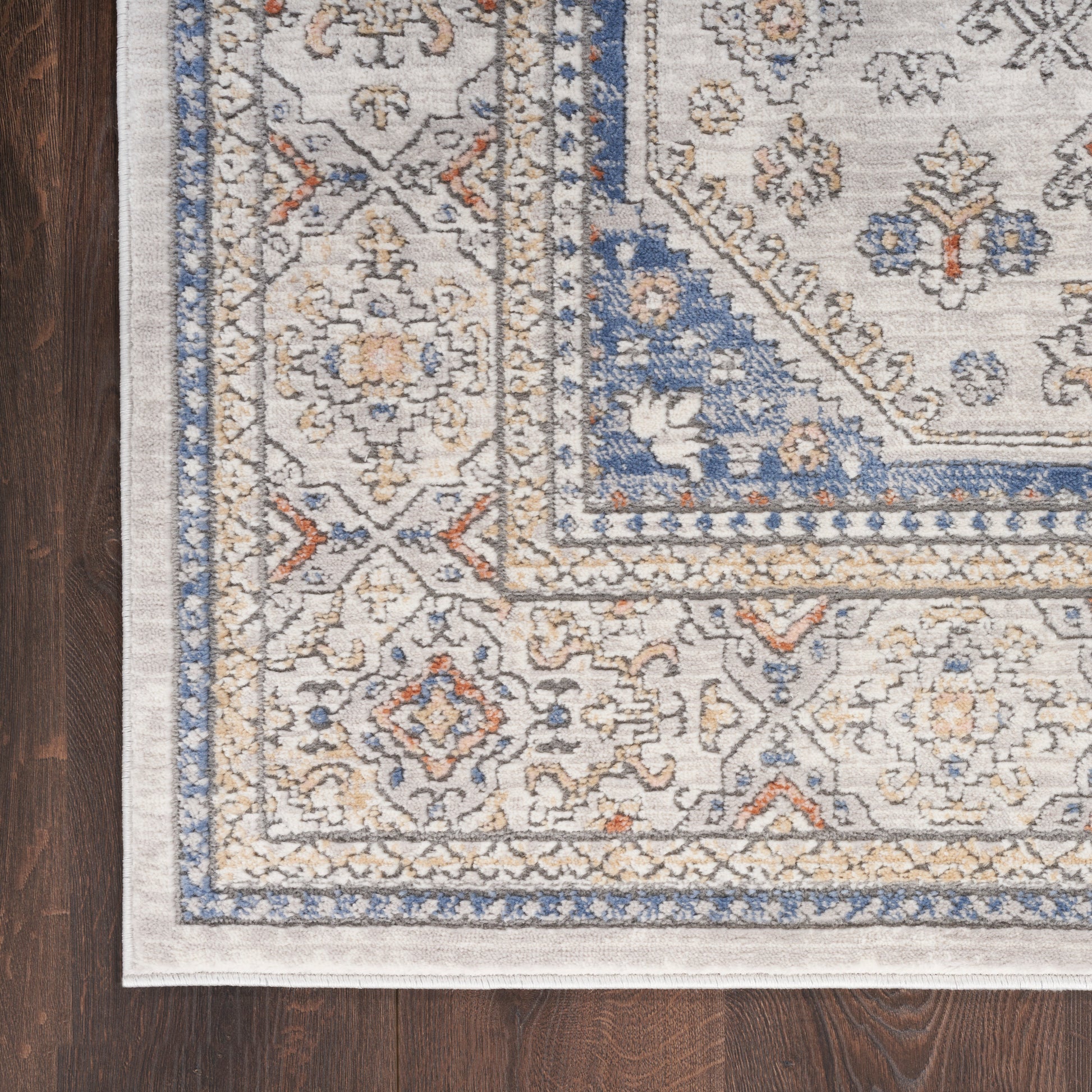 Nicole Curtis Series 4 SR403 Grey Blue Traditional Machinemade Rug