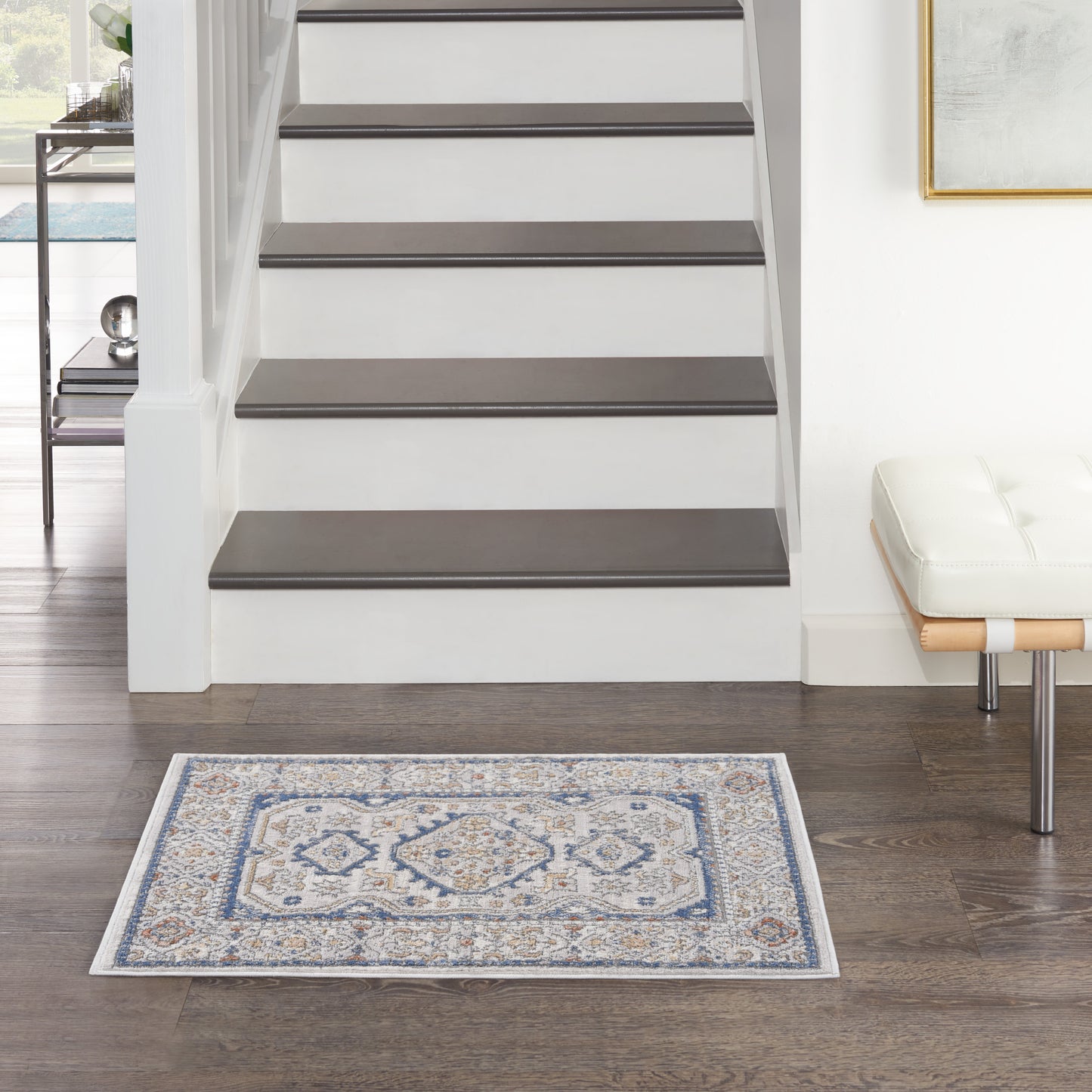 Nicole Curtis Series 4 SR403 Grey Blue Traditional Machinemade Rug