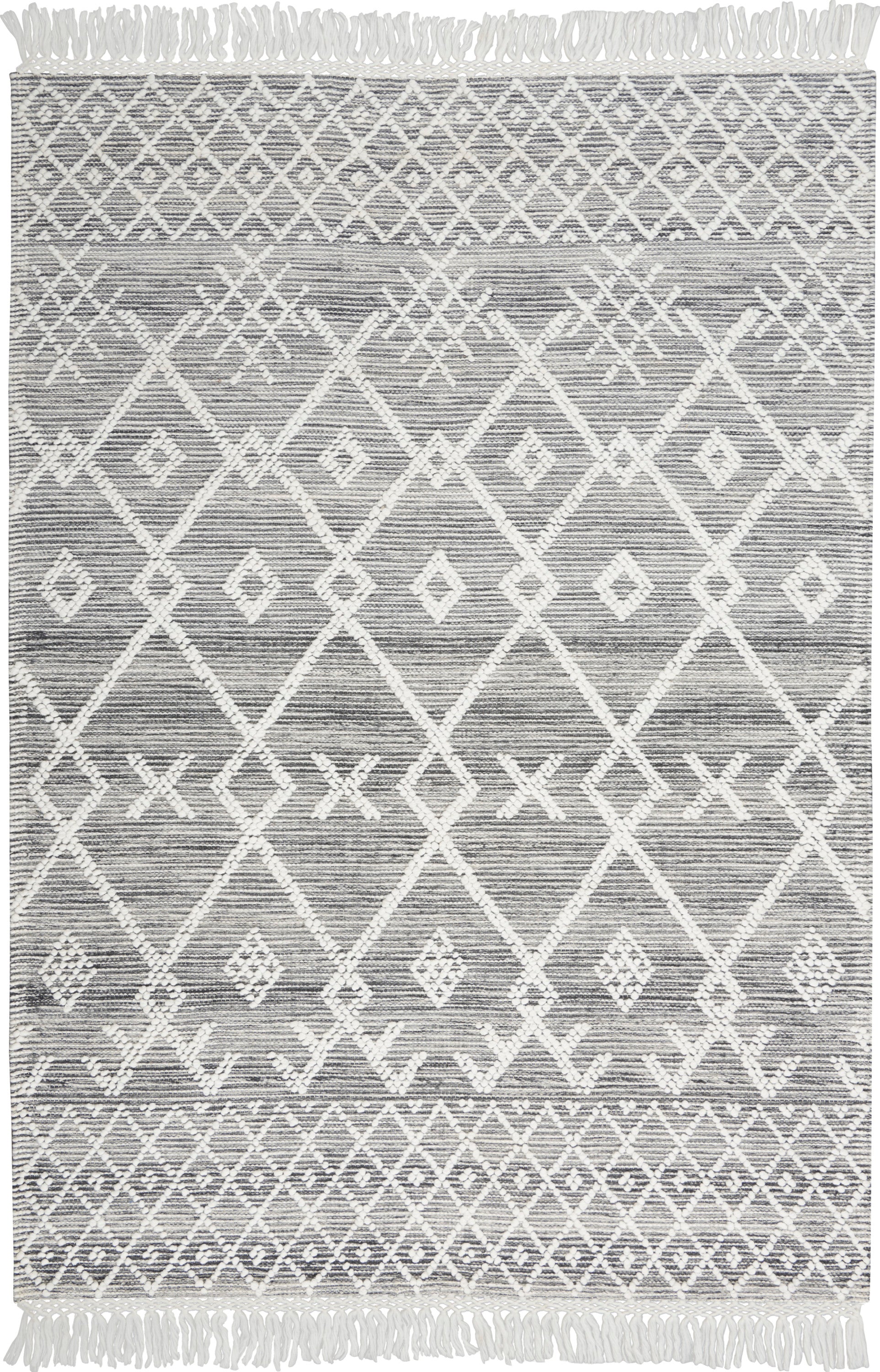 Nicole Curtis Series 3 SR302 Grey Ivory Contemporary Woven Rug