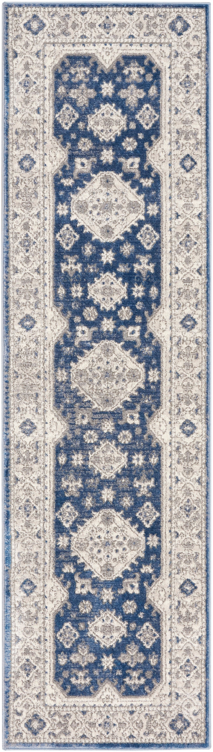 Nicole Curtis Series 4 SR403 Grey Navy  Traditional Machinemade Rug