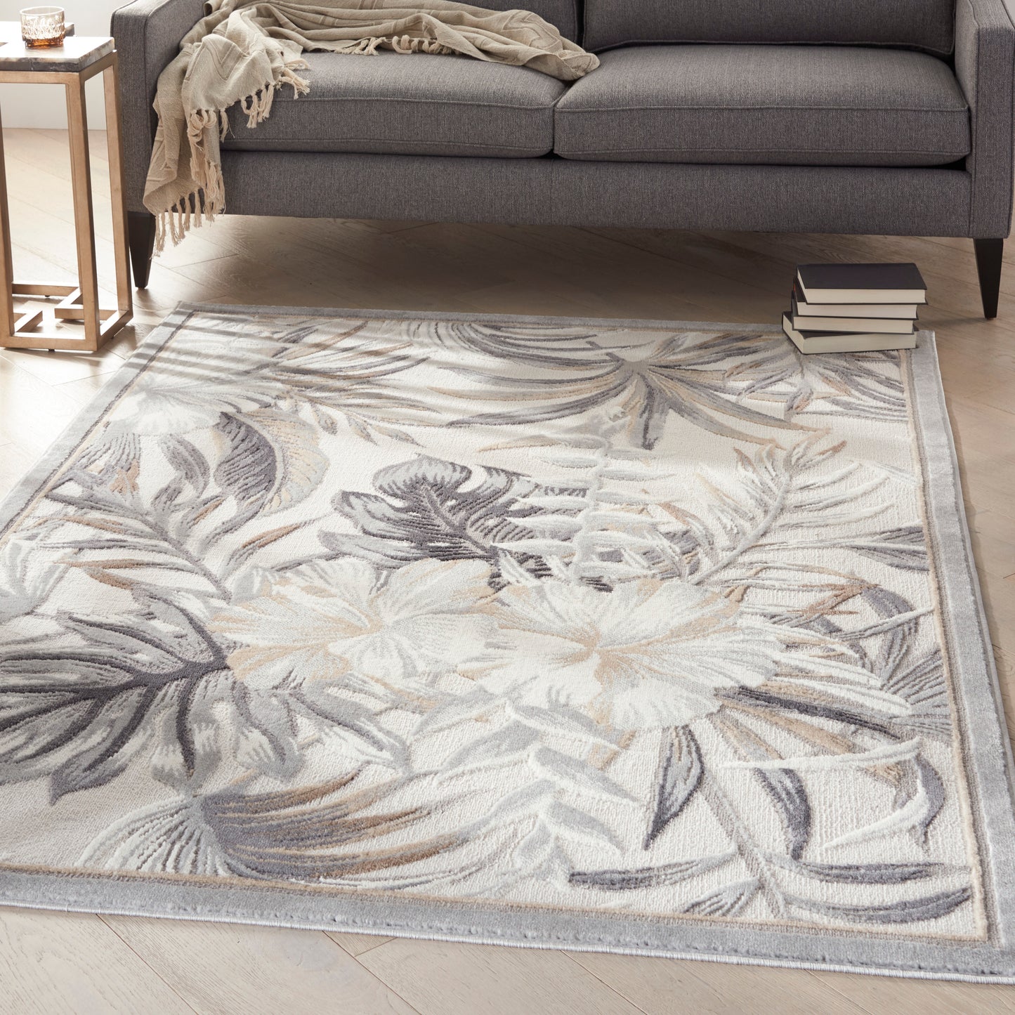 Nourison Home Seaside SDS02 Ivory Grey  Contemporary Machinemade Rug