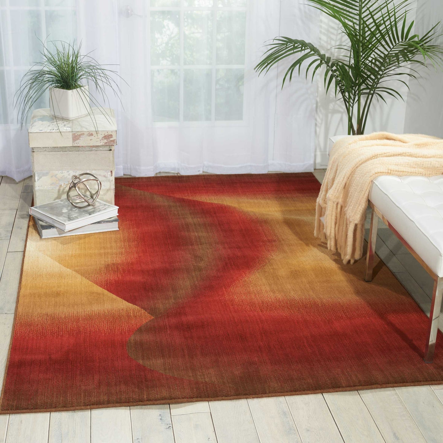 Nourison Home Radiant Arts RA04 Ruby  Contemporary Loom Rug