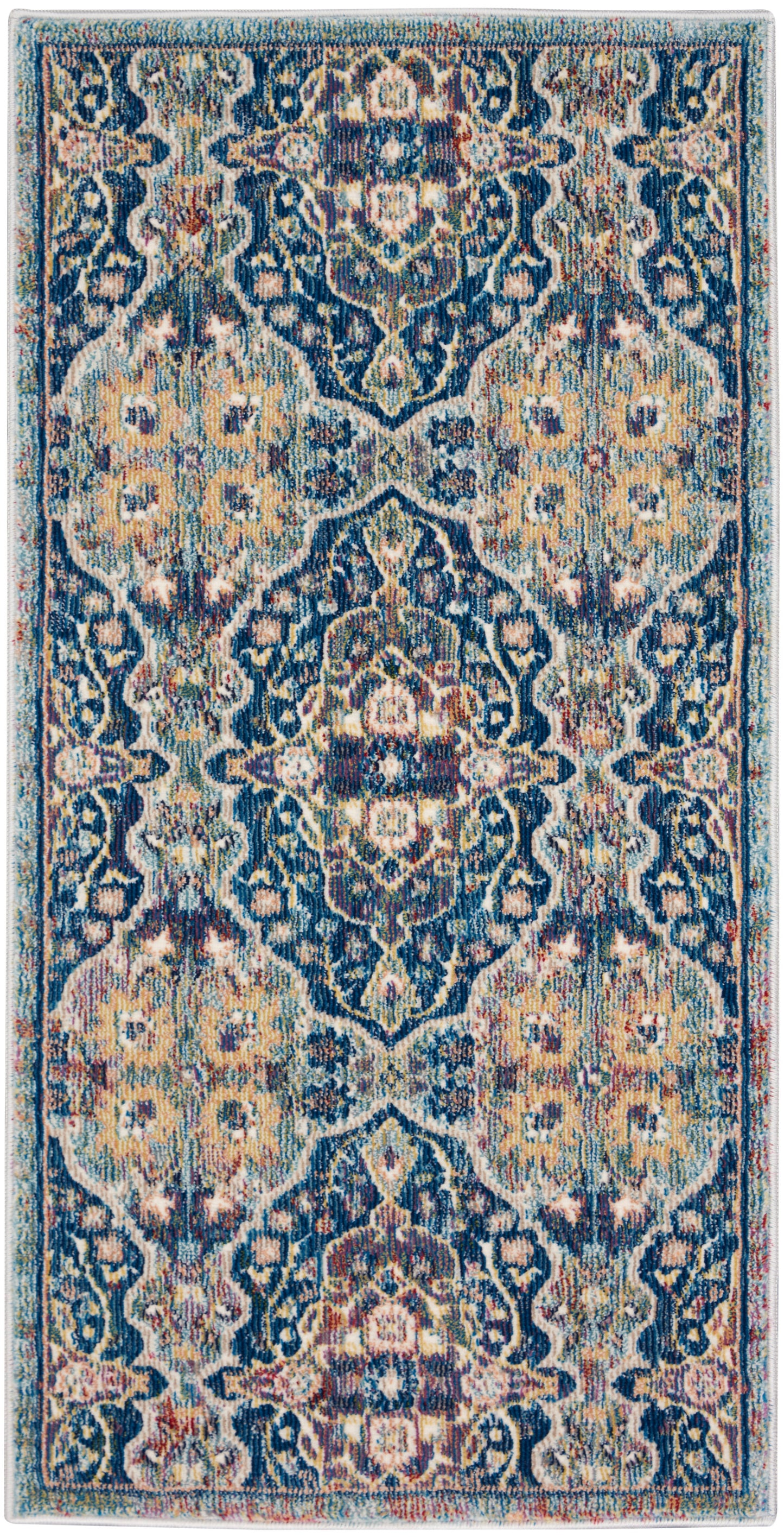 Nourison Home Ankara Global ANR16 Navy Multicolor Transitional Machinemade Rug