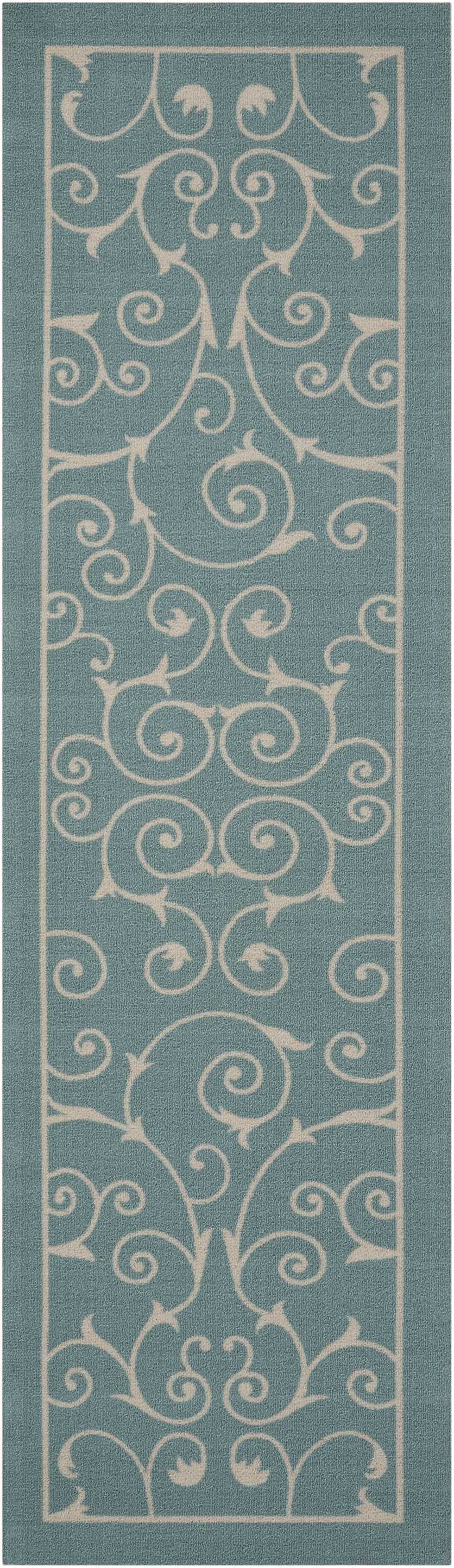 Nourison Home Home & Garden RS019 Light Blue  Transitional Machinemade Rug