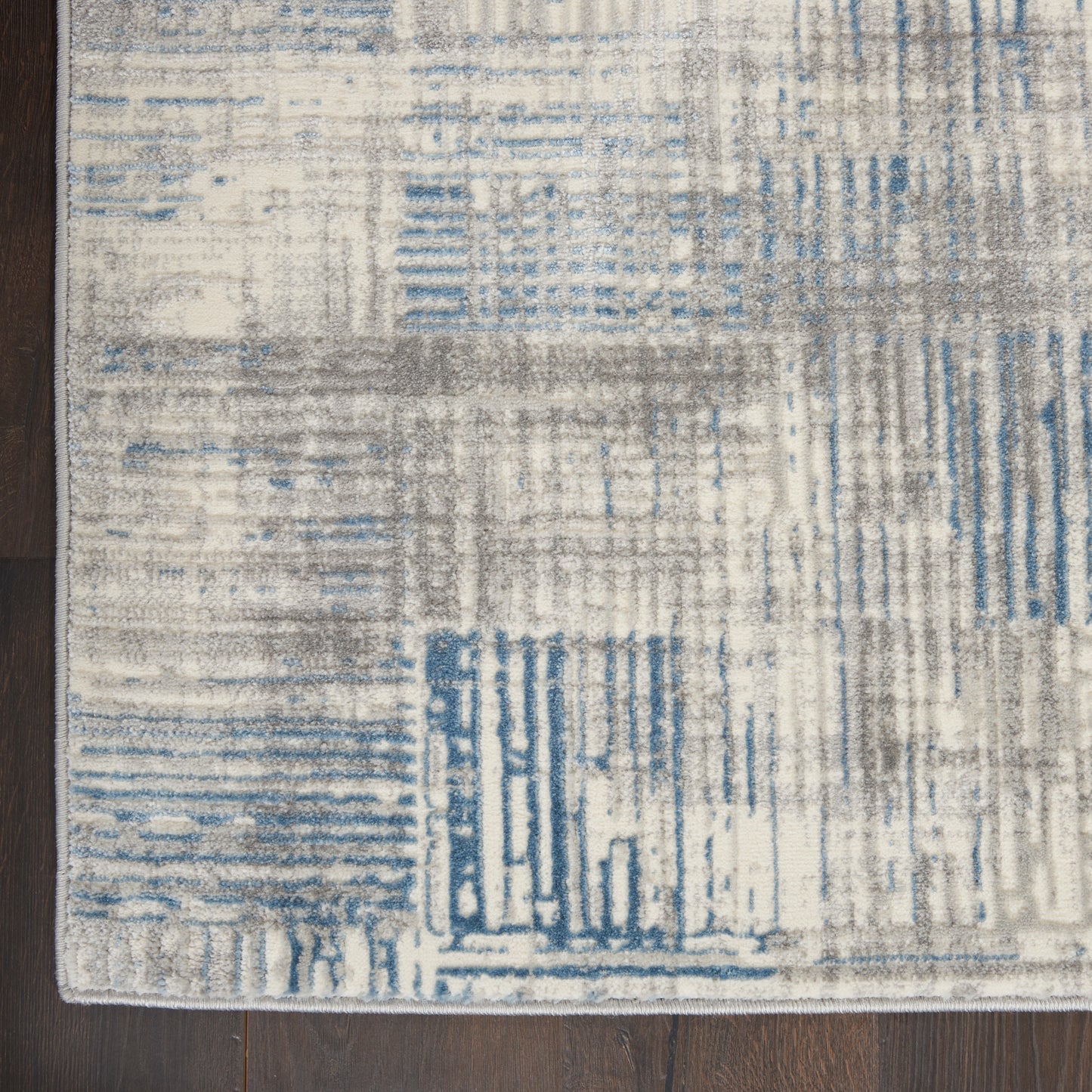 Nourison Home Solace SLA03 Ivory Grey Blue  Contemporary Machinemade Rug