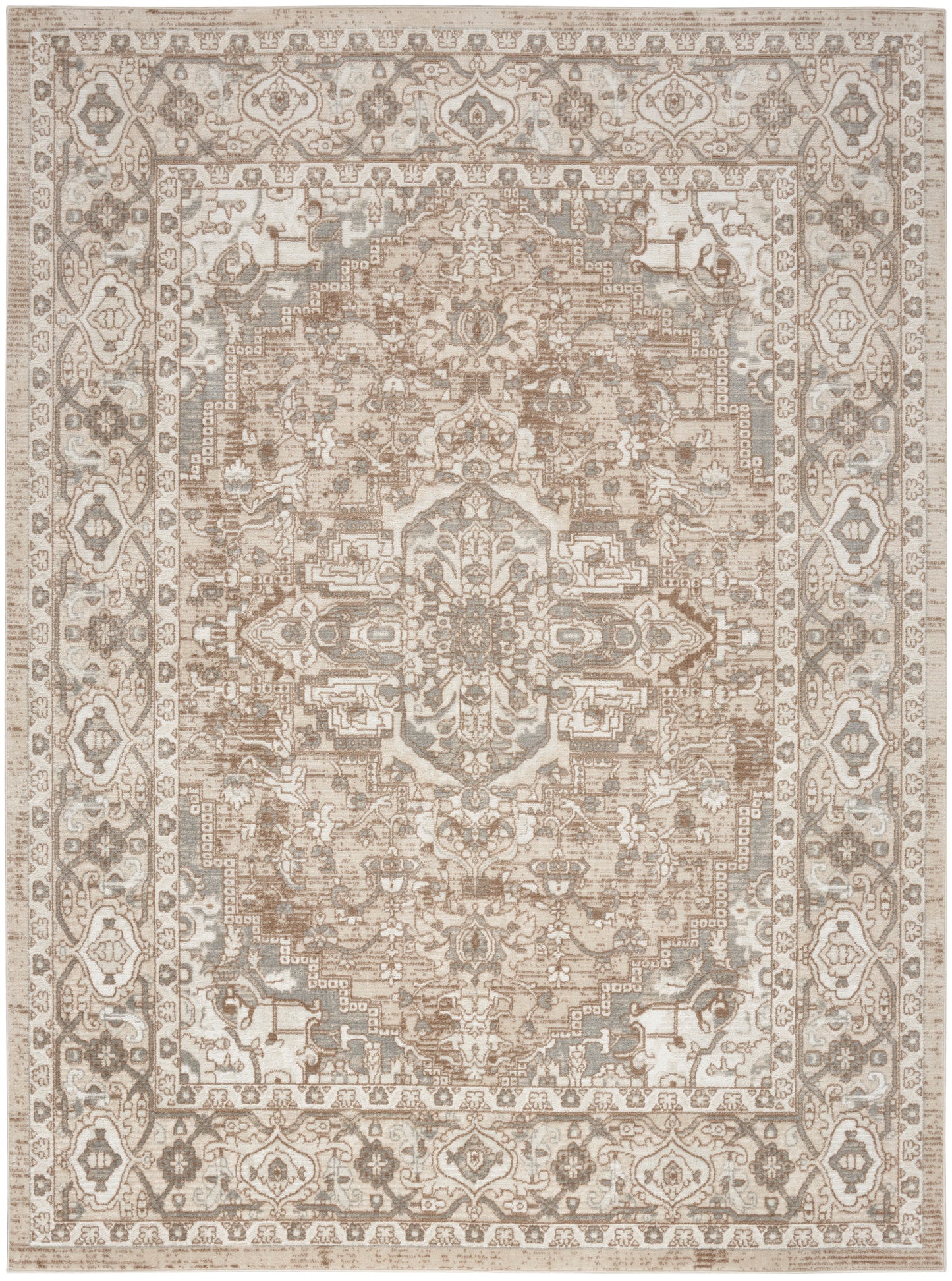 Nourison Home Quarry QUA05 Beige  Transitional Machinemade Rug