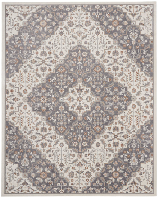 Nourison Home Elation ETN08 Ivory Grey  Traditional Machinemade Rug