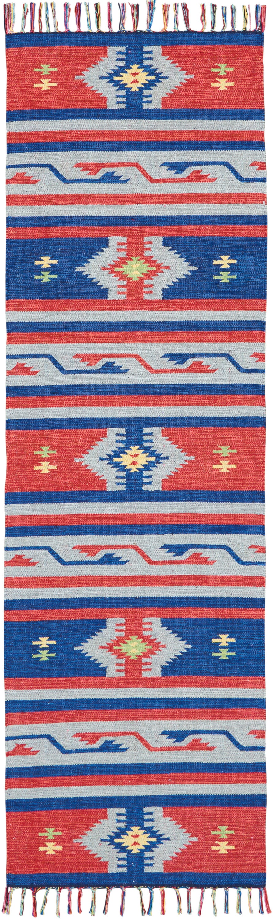 Nourison Home Baja BAJ03 Blue Red Transitional Woven Rug