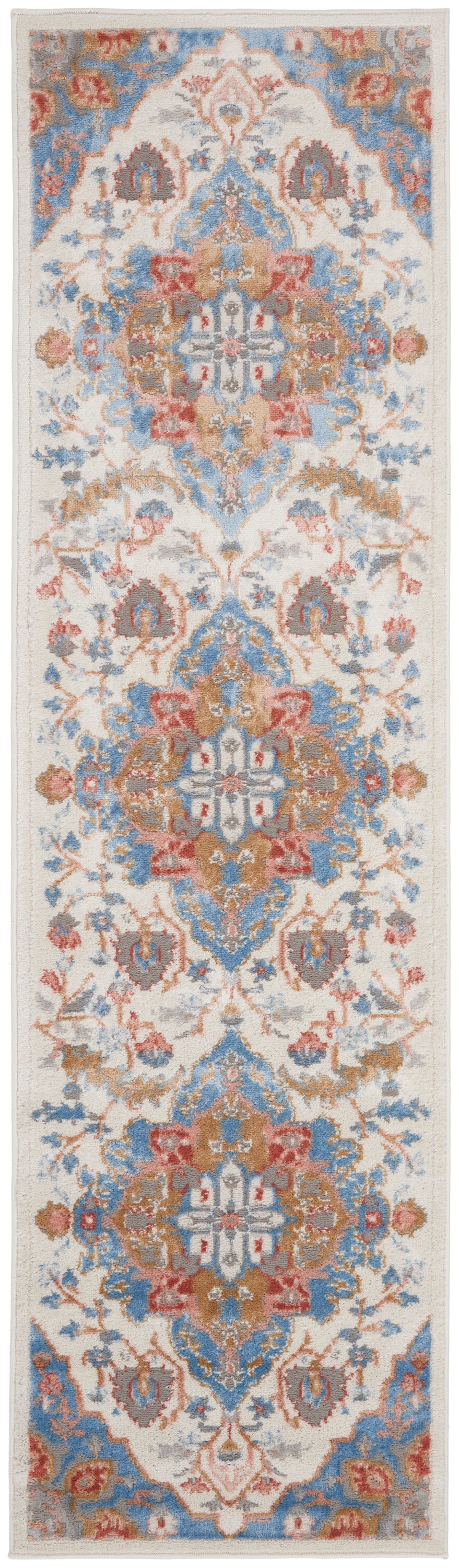 Nourison Home Elation ETN09 Ivory Blue  Traditional Machinemade Rug