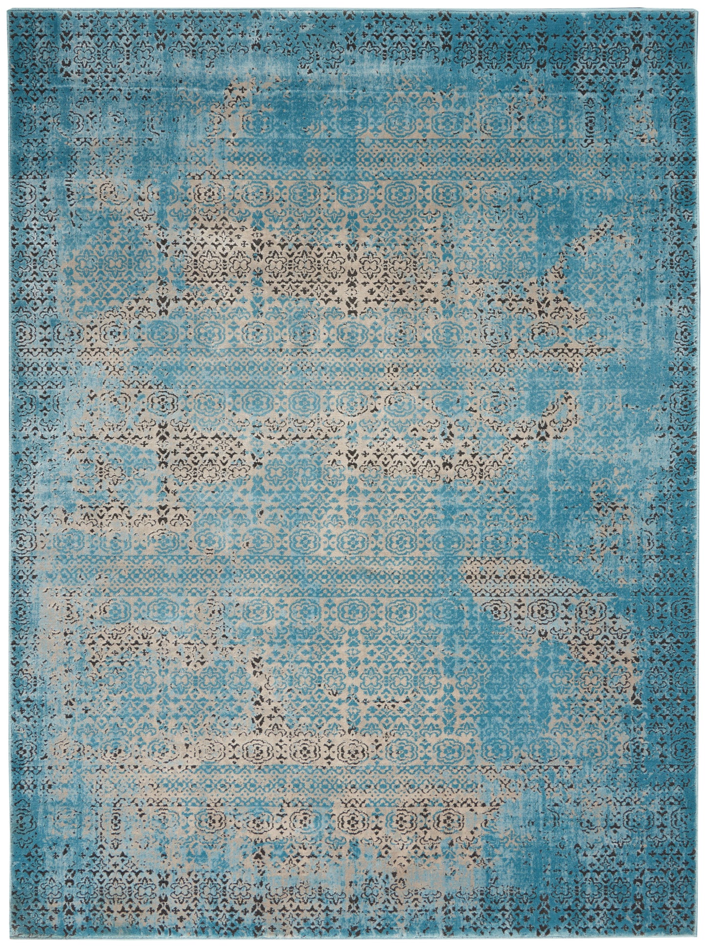 Nourison Home Karma KRM01 Blue  Traditional Machinemade Rug