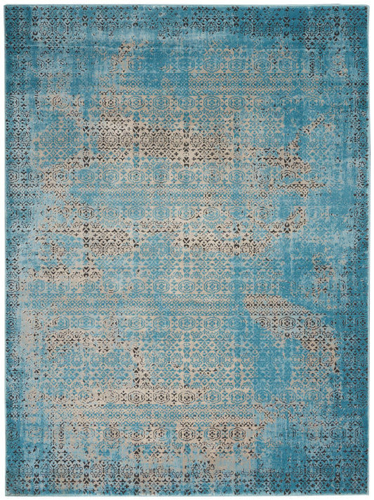 Nourison Home Karma KRM01 Blue  Traditional Machinemade Rug