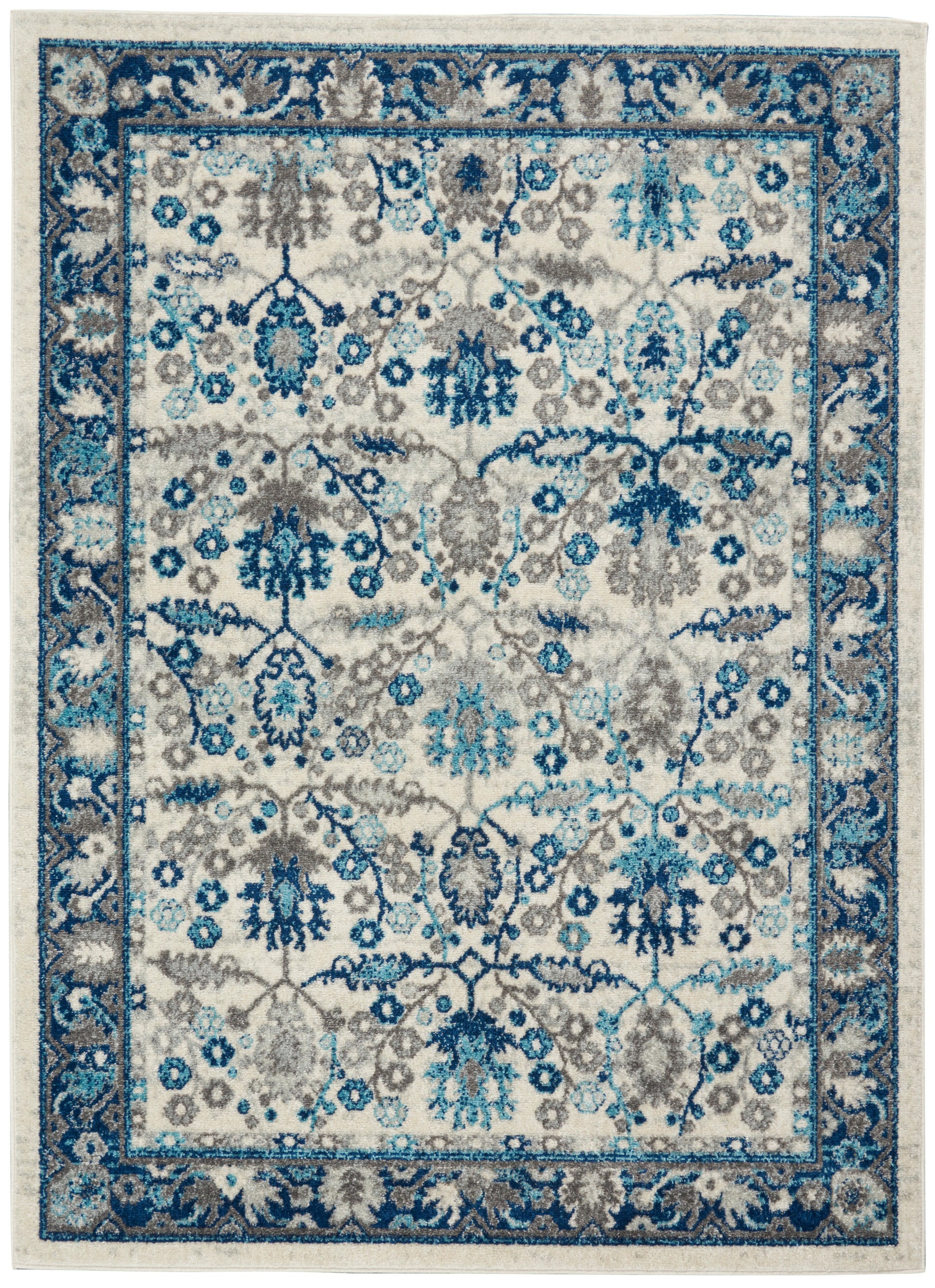 Nourison Home Persian Vintage PRV05 Ivory Grey Blue  Machinemade Rug