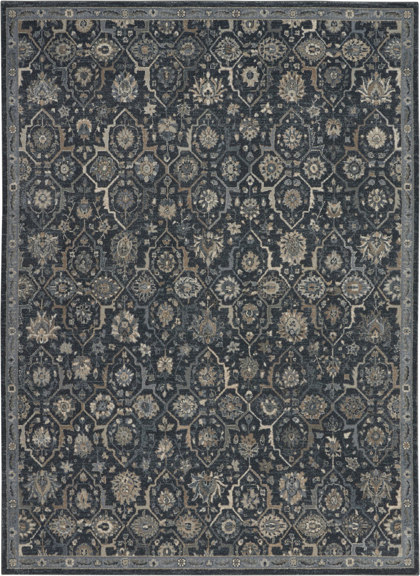 Nourison Moroccan Celebration KI385 Navy  Traditional Machinemade Rug