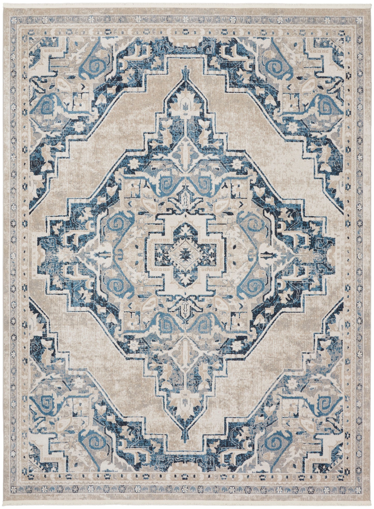 Nourison Home Carina CNA01 Lt.Blue Ivory  Transitional Machinemade Rug