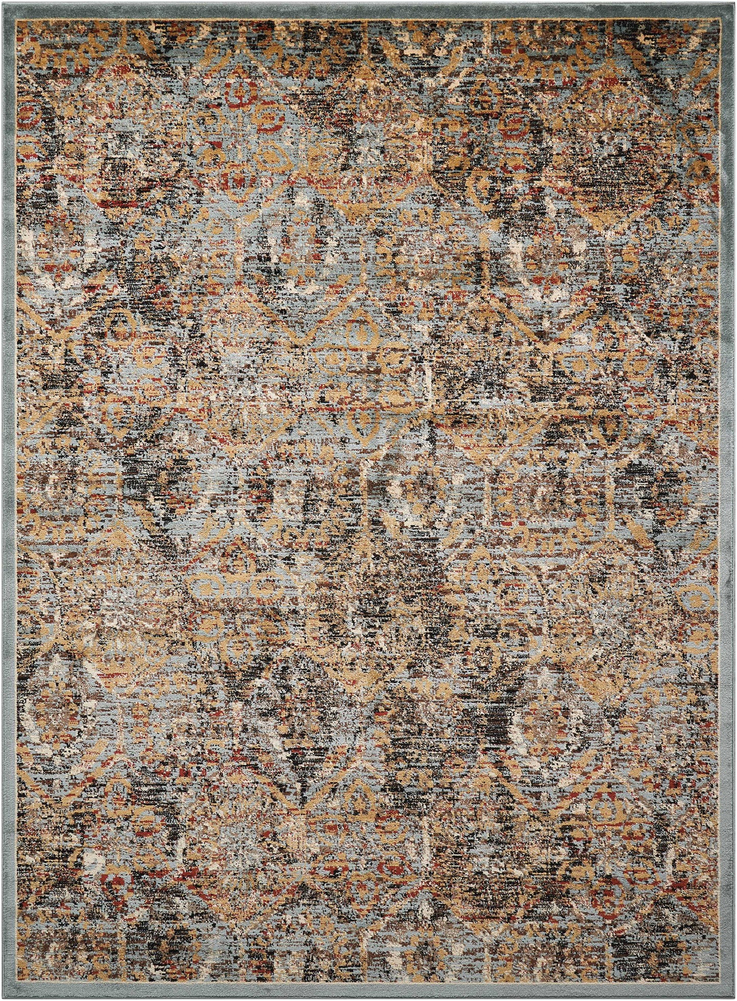 Nourison Home Delano DEL06 Blue  Traditional Machinemade Rug