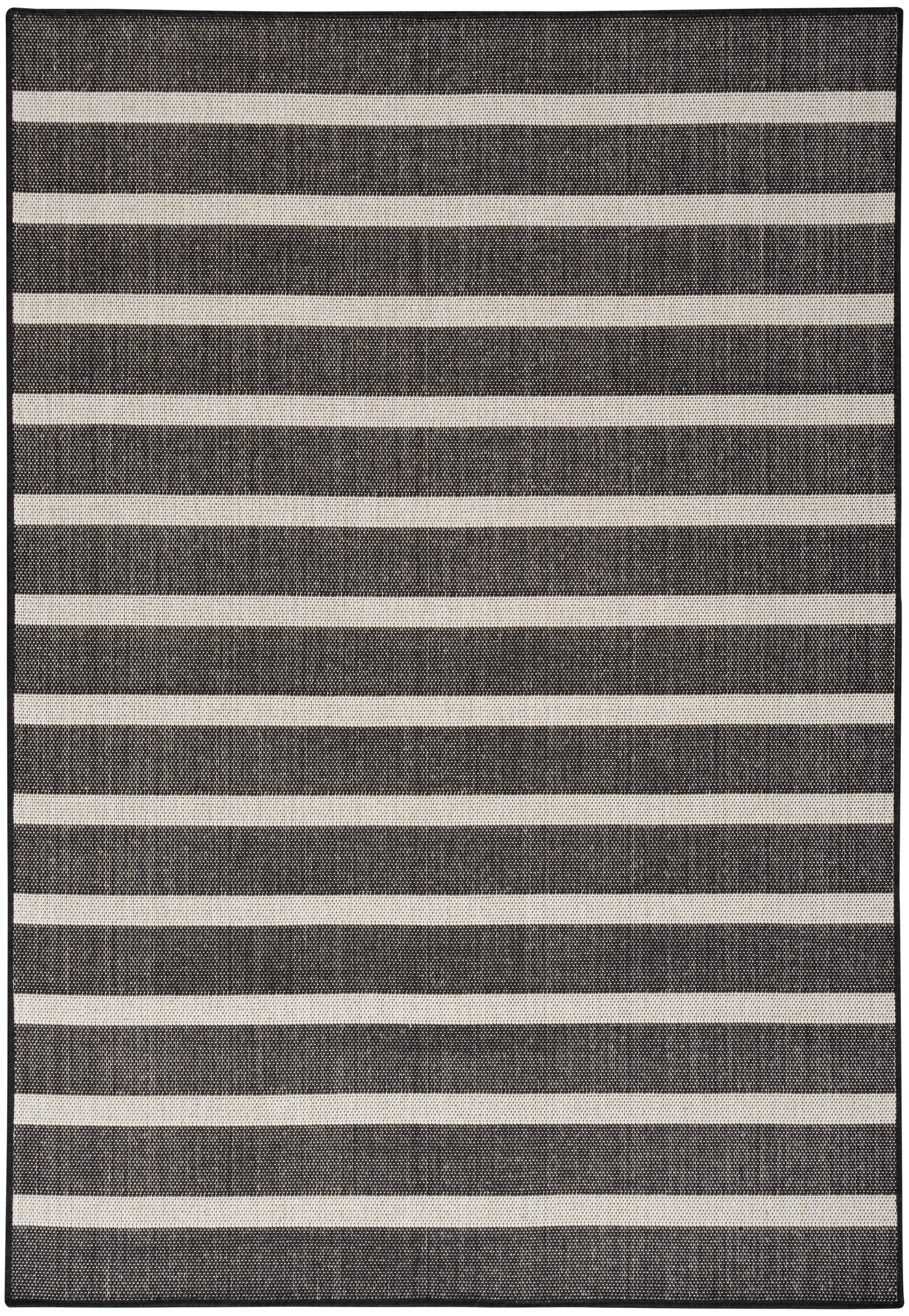 Nourison Home Positano POS03 Black Ivory Contemporary Machinemade Rug