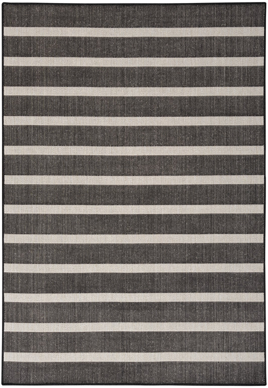 Nourison Home Positano POS03 Black Ivory Contemporary Machinemade Rug