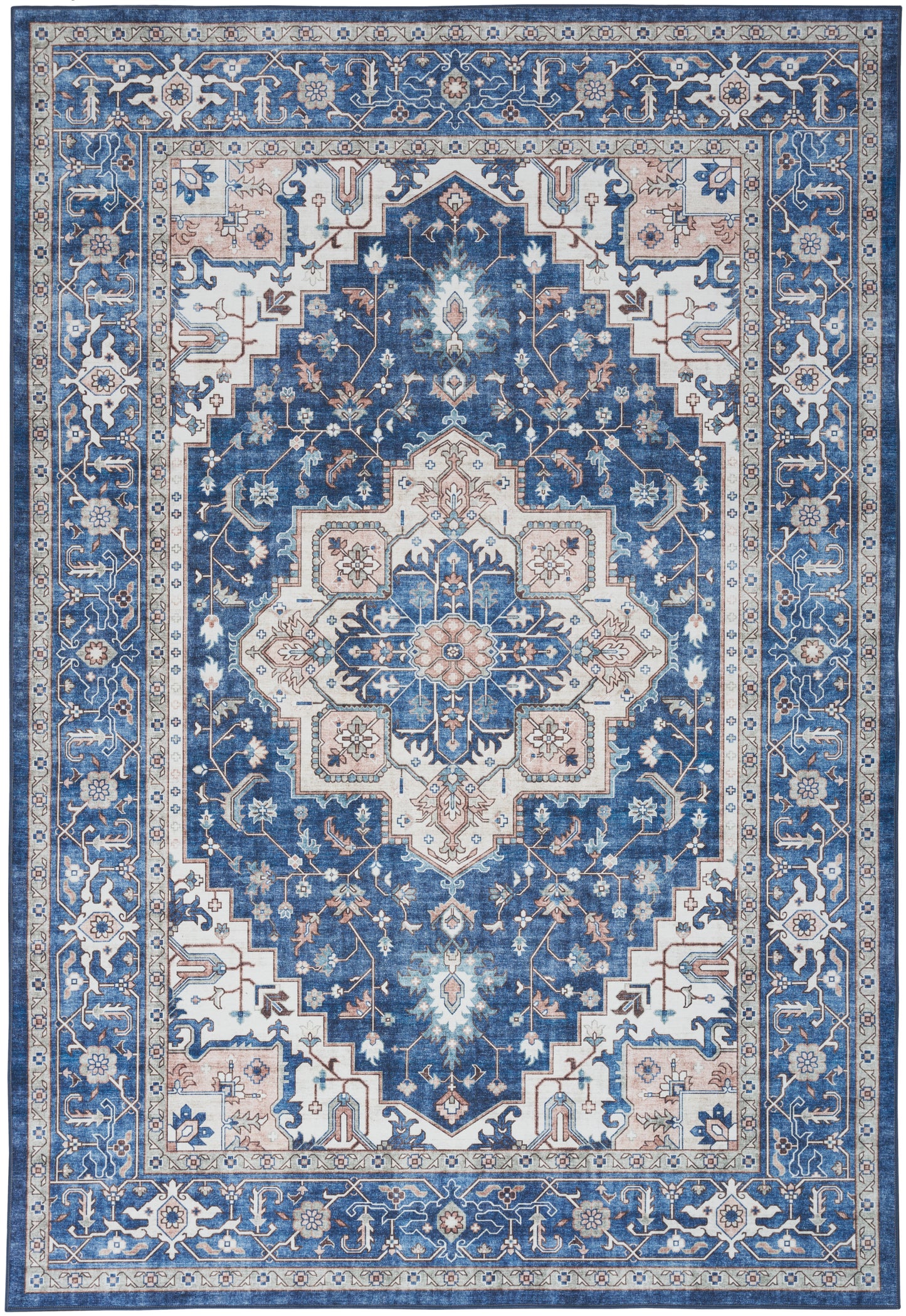 Nourison Home Fulton FUL10 Navy Ivory  Traditional Machinemade Rug