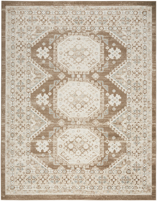 Nourison Home Serenity Home SRH01 Ivory Mocha  Traditional Woven Rug