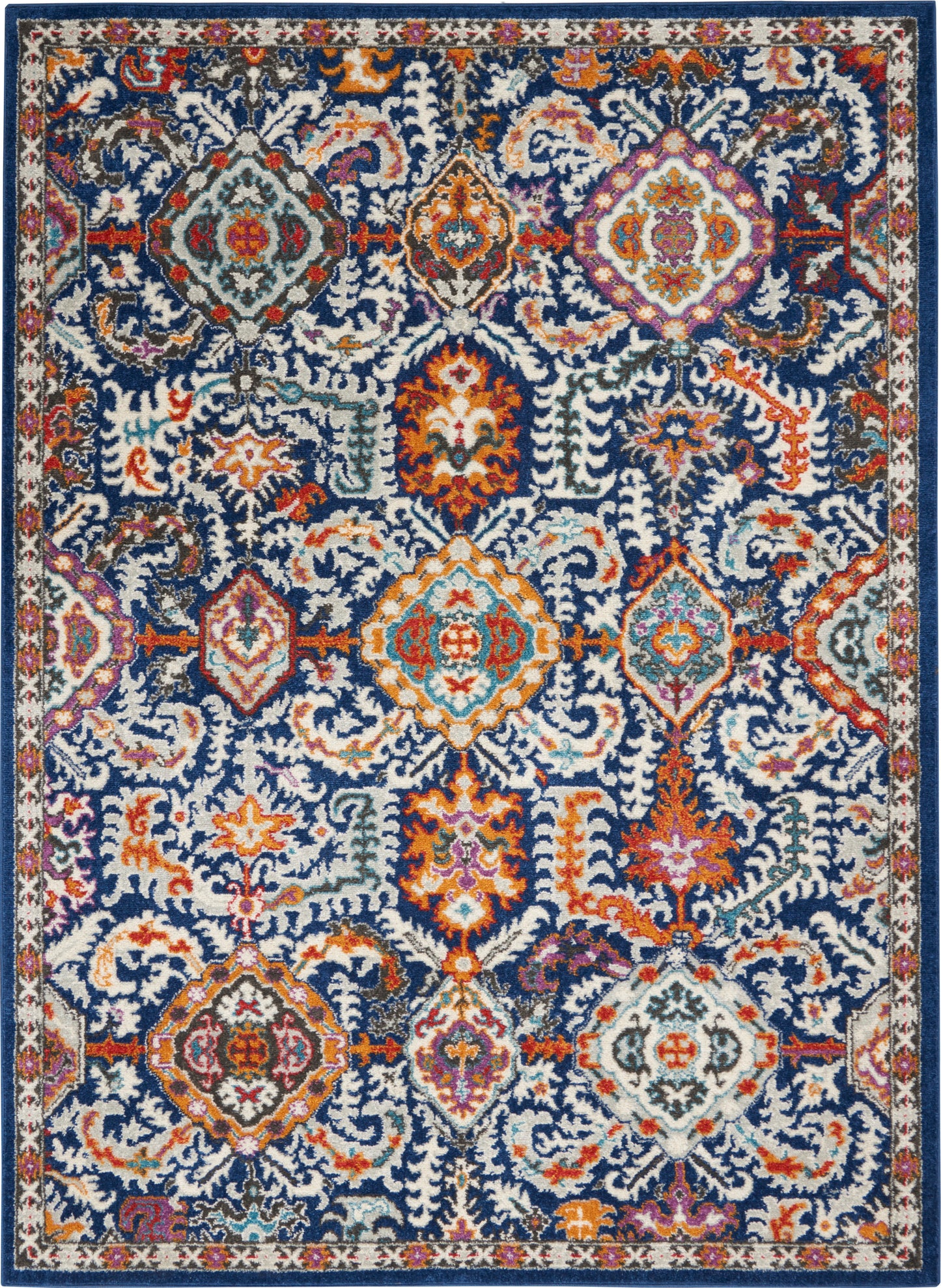 Nourison Home Passion PSN32 Blue Multicolor  Transitional Machinemade Rug