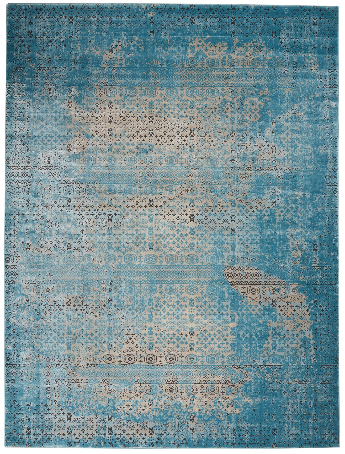 Nourison Home Karma KRM01 Blue  Traditional Machinemade Rug