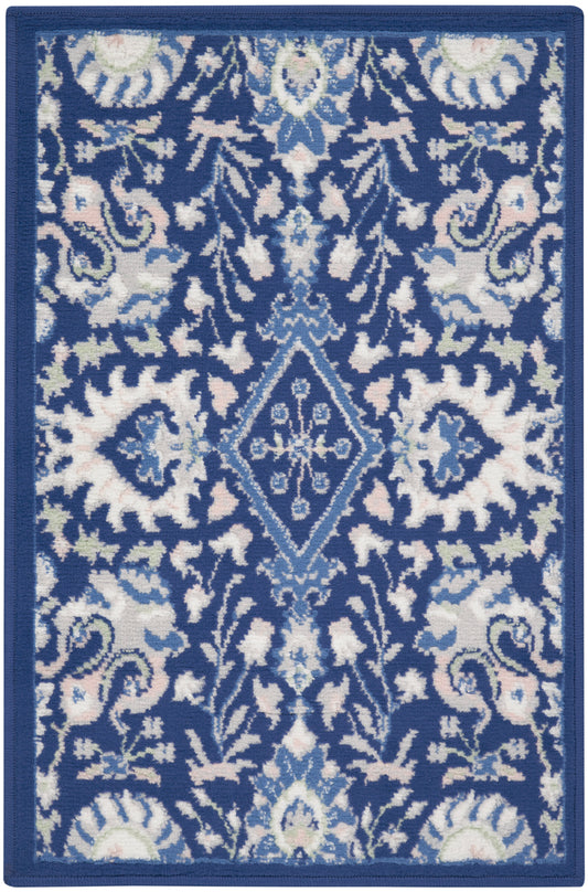 Nourison Home Whimsicle WHS10 Navy Multicolor Traditional Machinemade Rug