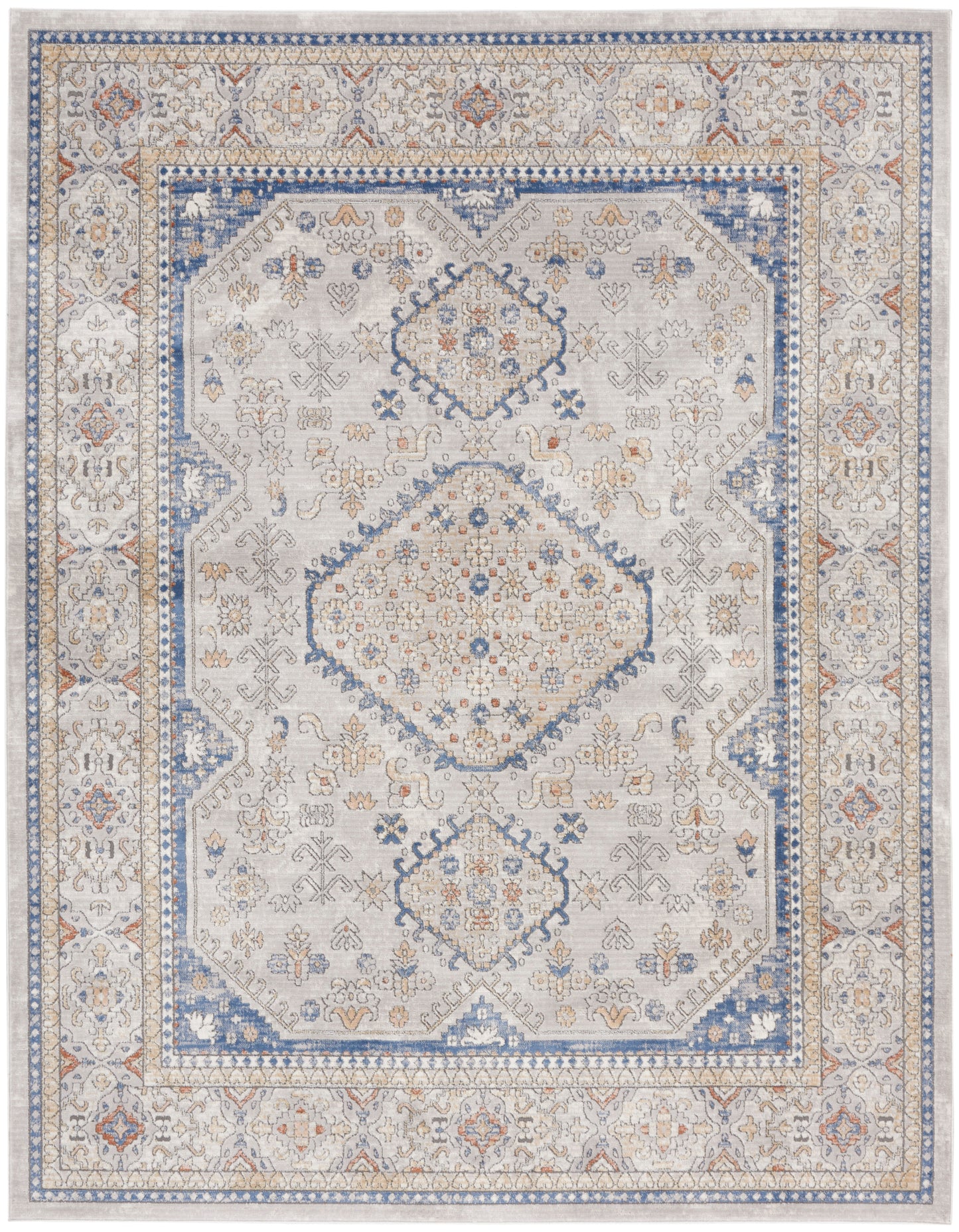 Nicole Curtis Series 4 SR403 Grey Blue  Traditional Machinemade Rug