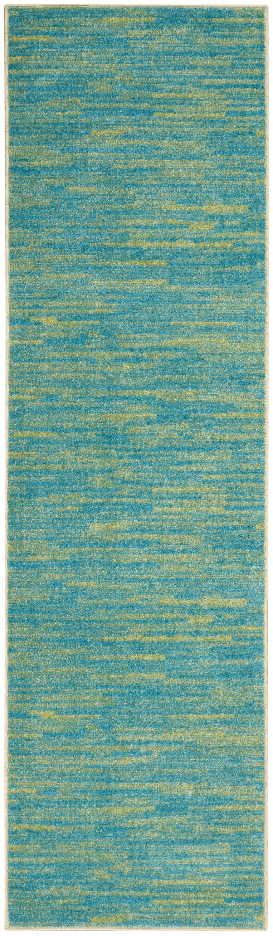 Nourison Home Nourison Essentials NRE01 Blue Green  Contemporary Machinemade Rug