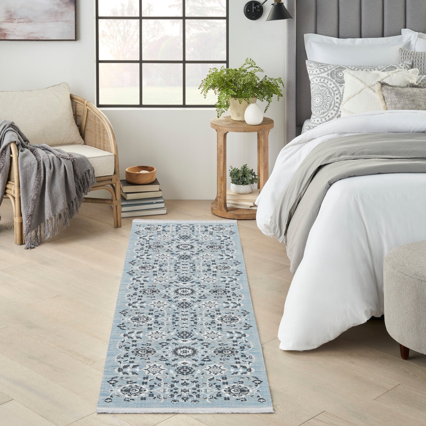 Nourison Home Lennox LEN04 Light Blue Grey  Transitional Machinemade Rug