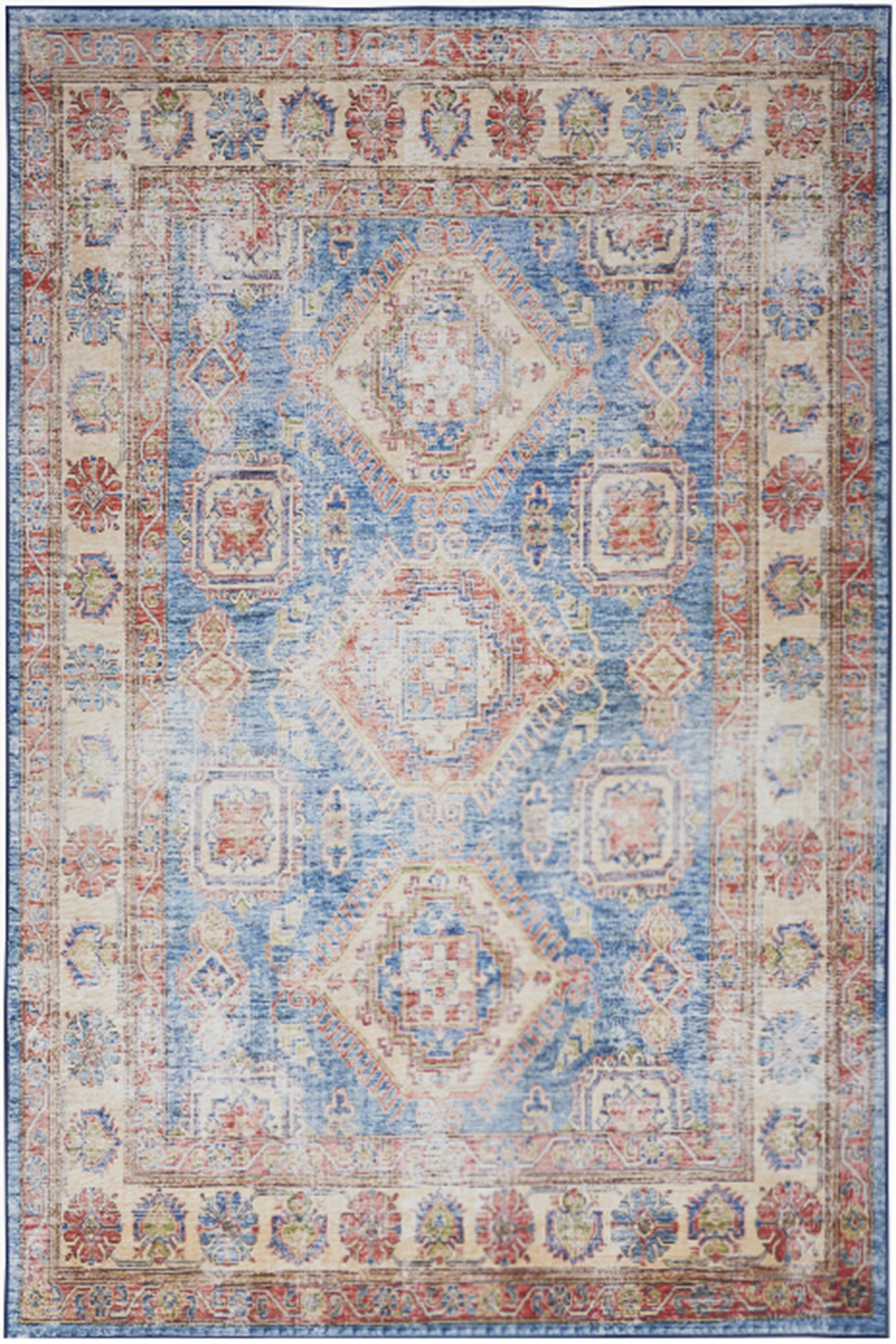 Nourison Home Fulton FUL08 Blue Ivory  Traditional Machinemade Rug