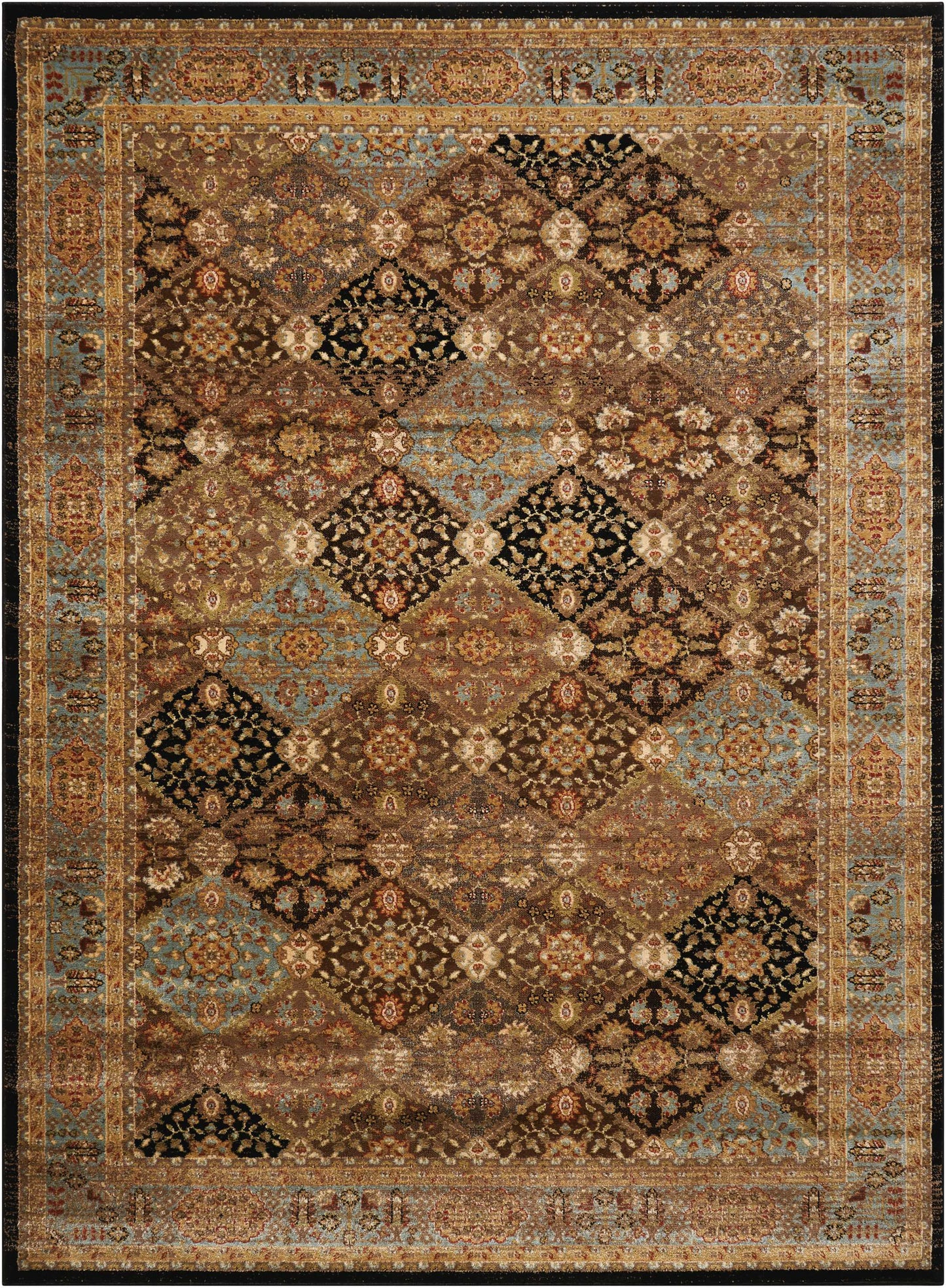 Nourison Home Delano DEL03 Black Blue  Traditional Machinemade Rug