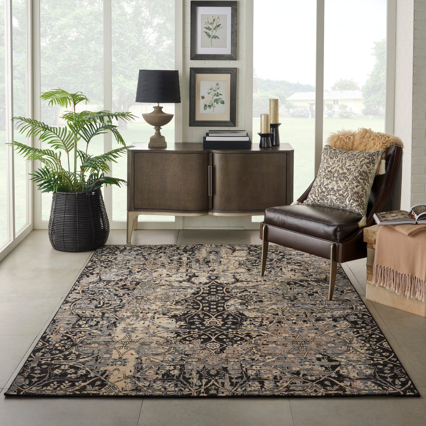 Nourison Home Majestic MST01 Black  Transitional Woven Rug