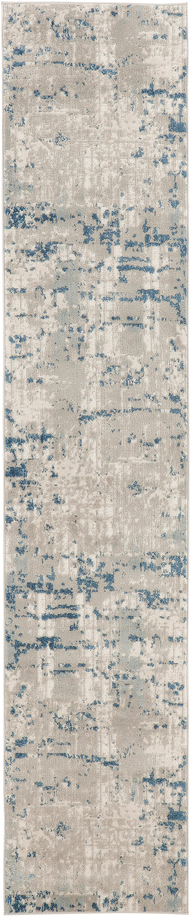 Nourison Home Quarry QUA01 Ivory Grey Blue  Contemporary Machinemade Rug