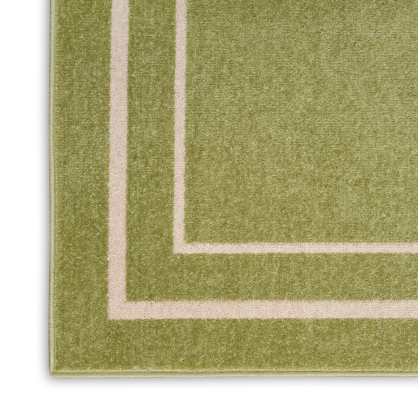 Nourison Home Nourison Essentials NRE02 Green Ivory  Contemporary Machinemade Rug