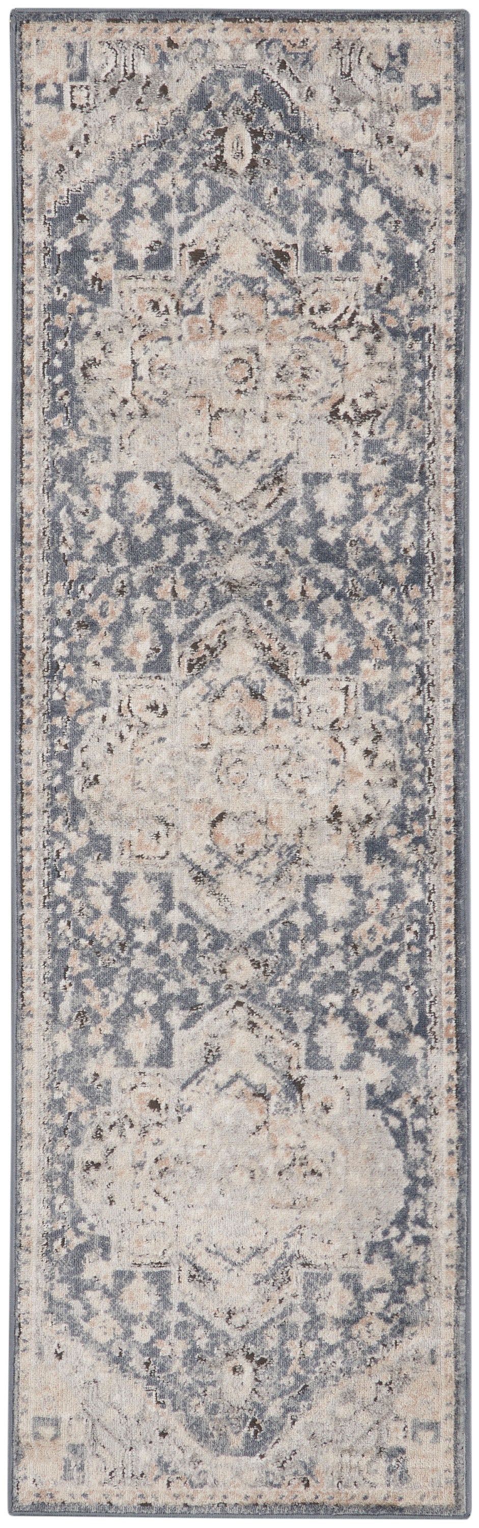 Nourison Home Quarry QUA08 Ivory Blue  Traditional Machinemade Rug